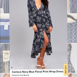 Faithfull The Brand Blue Wrap Dress